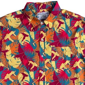 Savage Tacticians Brushstroke Button Up Hawaiian Shirt Spray & Pray SMG Camo L